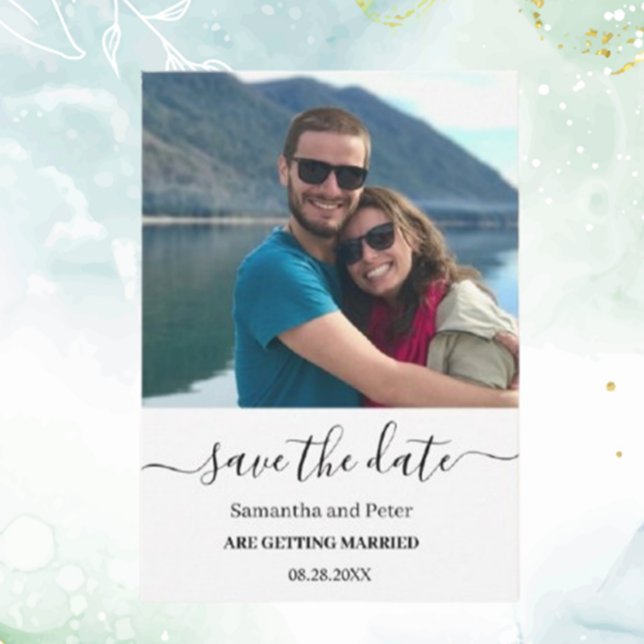 Custom Photo Moden Relaxed Save the Date (Create lasting memories with our custom photo Modern Relaxed Save the Date cards.)