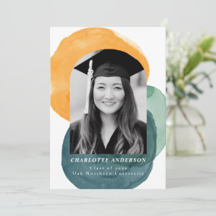 Custom Photo Modern Abstract Trendy Graduation Announcement