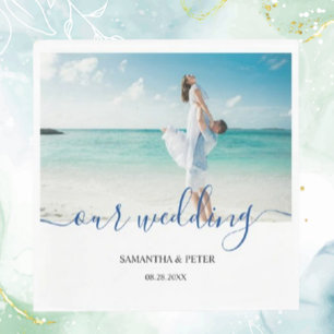 Custom Photo Modern Beach Wedding Banner