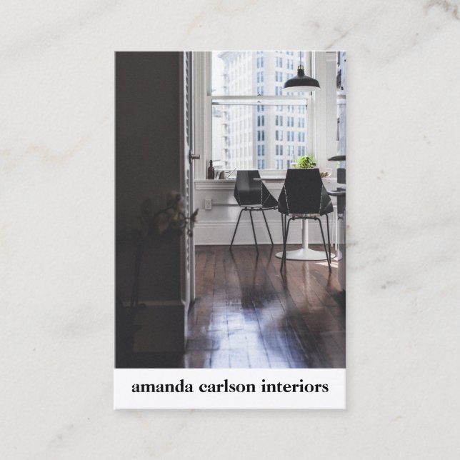 Custom Photo modern bold for Architects designer Business Card (Front)