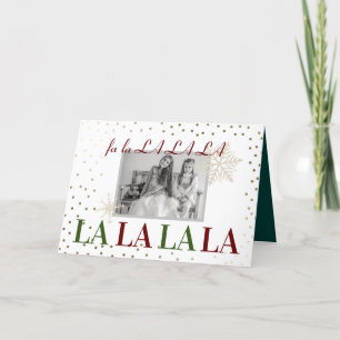 Custom Photo Modern Christmas Carol Song Holiday Card