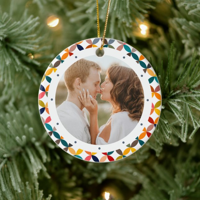 Custom Photo Modern Colorful Personalized Ceramic Ornament (Tree)