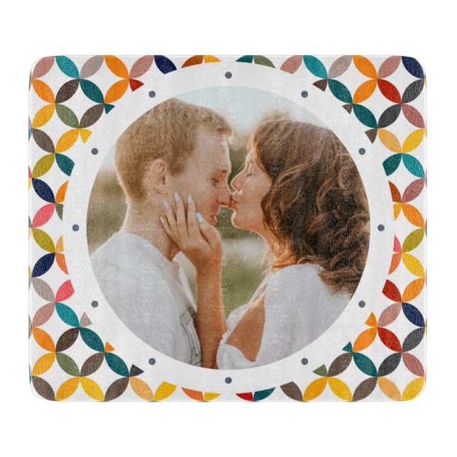 Custom Photo Modern Colorful Personalized Cutting Board (Front)