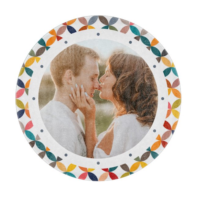 Custom Photo Modern Colorful Personalized Cutting Board (Front)