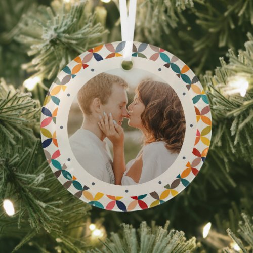 Custom Photo Modern Colorful Personalized Glass Ornament
