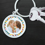 Custom Photo Modern Colorful Personalized Keychain<br><div class="desc">Custom Photo Modern Colorful Personalized Keychain features a colorful modern geometric pattern with your favorite photo in the center. PHOTO TIP: center your photo prior to uploading to Zazzle. Perfect as a gift for mom,  dad,  grandparents,  friends,  family and more. Designed by Evco Studio www.zazzle.com/store/evcostudio</div>
