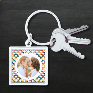 Custom Photo Modern Colorful Personalized Keychain