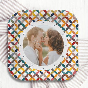 Custom Photo Modern Colorful Personalized Paper Plates