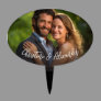 Custom Photo Modern Curve Script Cake Topper