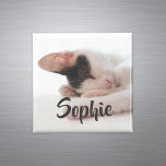 Custom Photo Modern Cute Personalized Family Pet Magnet<br><div class="desc">Simple Modern Custom Photo Magnet. Text can be customized or deleted. Keep cute kitten photo or personalize with your own picture of family, friends, wedding, pet, baby, home, vacation etc. Minimalist design is a sophisticated addition to a stylish home. Makes a perfect custom keepsake gift for family and friends for...</div>