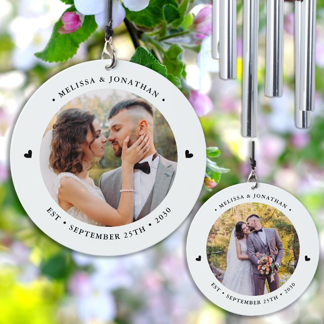 Custom Photo Modern Elegant Personalized Wedding Wind Chime (Creator Uploaded)