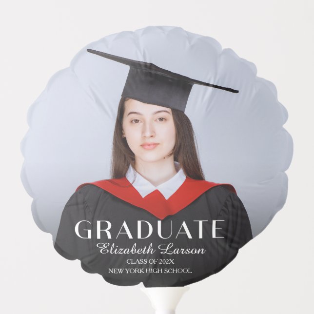 Custom Photo Modern Elegant Senior Graduation Part Balloon (Front)