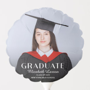 Custom Photo Modern Elegant Senior Graduation Part Balloon