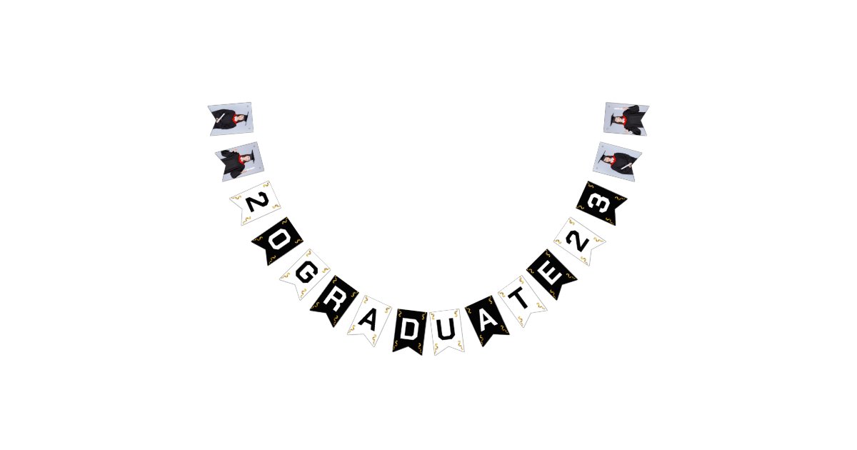 Custom Photo Modern Elegant Senior Graduation Part Bunting Flags | Zazzle