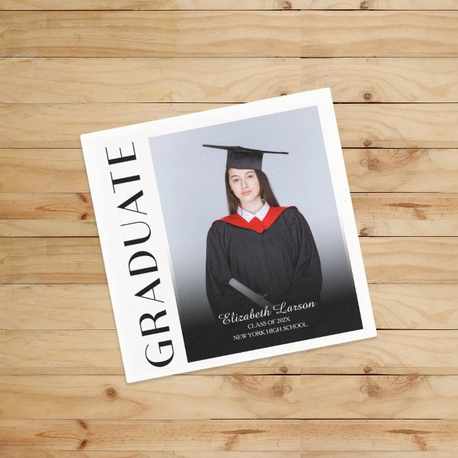 Custom Photo Modern Elegant Senior Graduation Part Napkins (Creator Uploaded)