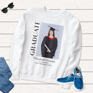 Custom Photo Modern Elegant Senior Graduation Part Sweatshirt