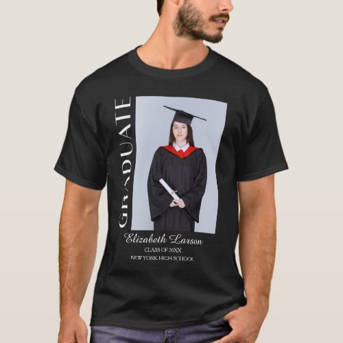 Custom Photo Modern Elegant Senior Graduation Part T_Shirt