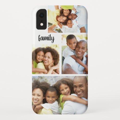 Custom Photo Modern Family Collage Trendy White iPhone XR Case