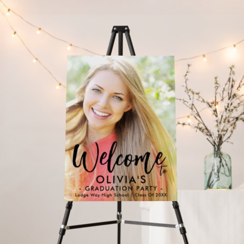 Custom Photo Modern Graduation Party Welcome Sign