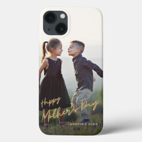 Custom Photo Modern Happy Mothers Day iPhone 13 Case