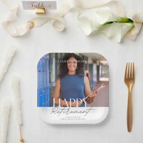 Custom Photo Modern Happy Retirement Party