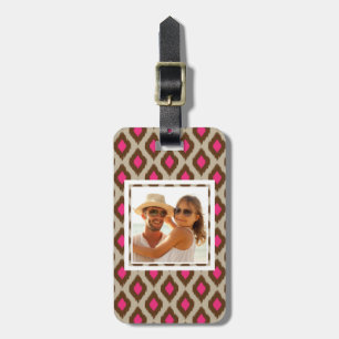 Custom Photo Modern ikat pattern Luggage Tag
