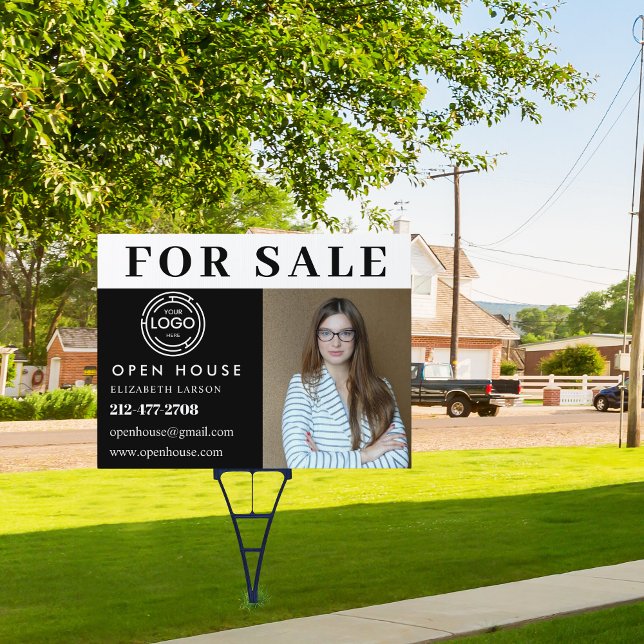 Custom Photo Modern Marketing Real Estate Black Sign (Creator Uploaded)