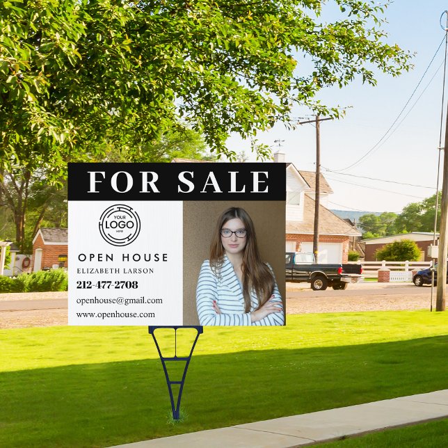 Custom Photo Modern Marketing Real Estate White Sign (Creator Uploaded)