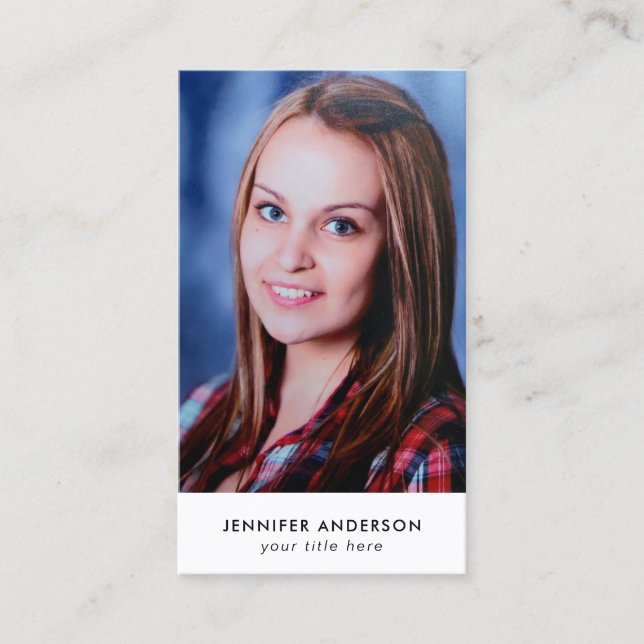 Custom Photo Modern Minimalist Professional Business Card (Front)