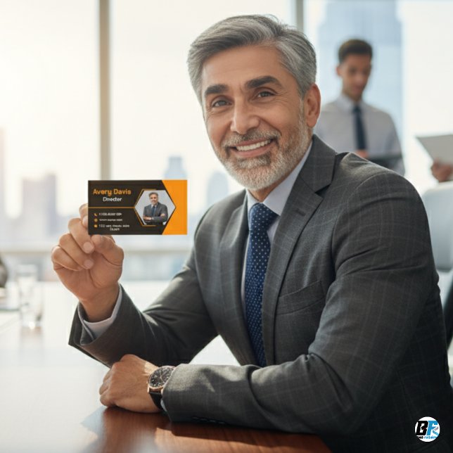 Custom Photo Modern Minimalist Social Media Icons  Business Card (Creator Uploaded)