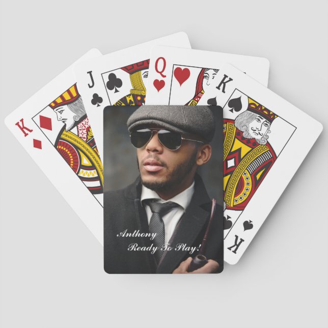 Custom Photo Modern Personalized  Poker Cards (Back)