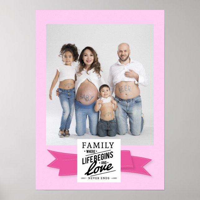 Custom photo modern quote family poster (Front)