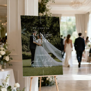 Custom Photo Modern Rehearsal Dinner Welcome Foam Board