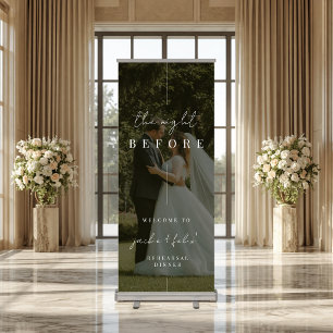 Custom Photo Modern Rehearsal Dinner Welcome Retractable Banner