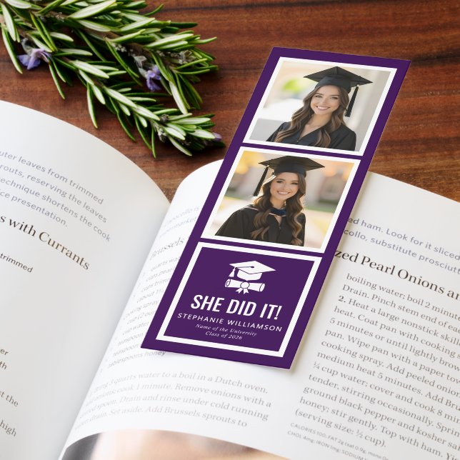 Custom Photo Modern School College Graduation  Bookmarks (Book)