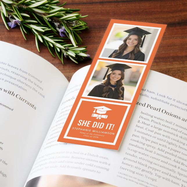 Custom Photo Modern School College Graduation  Bookmarks (Book)
