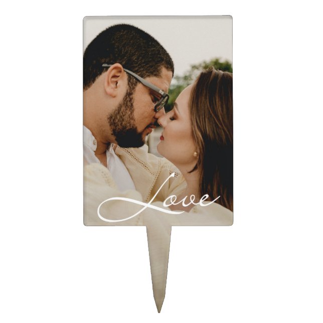 Custom Photo Modern Simple  Cake Topper (Front)