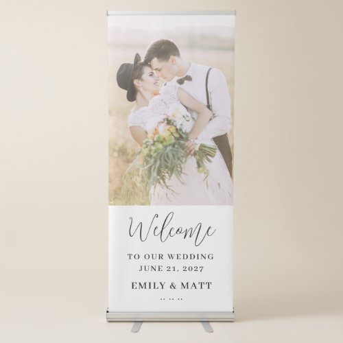 Custom Photo Modern Wedding Retractable Banner