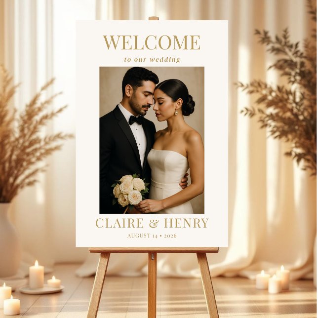 Custom Photo Modern Wedding Welcome  Foam Board (Creator Uploaded)