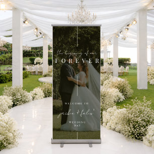 Custom Photo Modern Wedding Welcome Retractable Banner