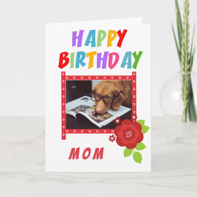 Custom Photo Mom Birthday Card (Front)