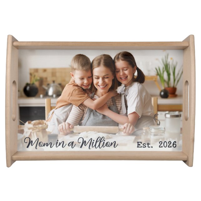 Custom Photo Mom in a Million Serving Tray (Front)