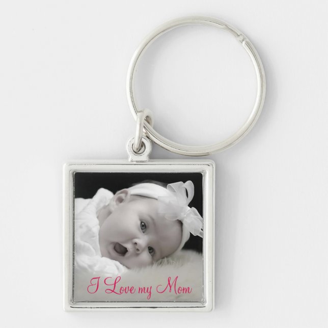 Custom Photo, Mom, Mother's Day Keychain (Front)