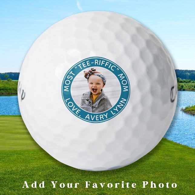 Custom Photo MOM Personalized Trendy Modern Golfer Golf Balls (Creator Uploaded)