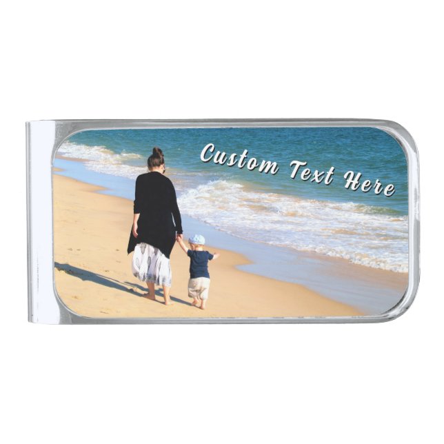 Custom Photo Money Clip Gift Personalized Text (Front)
