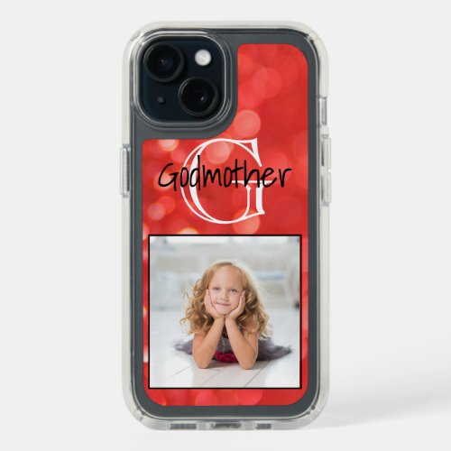 Custom Photo Monogram Add A Name Coral Glitter iPhone 15 Case