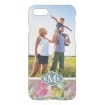 Custom Photo &amp; Monogram Art floral grunge pattern iPhone SE/8/7 Case