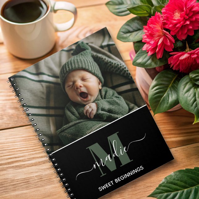 custom photo monogram baby  notebook (Creator Uploaded)