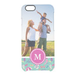 Custom Photo &amp; Monogram Beautiful Summer Pattern Clear iPhone 6/6S Case