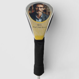 Custom Photo Monogram Best Dad Ever Gold Silver